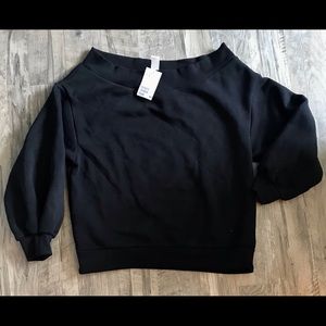 Black off the shoulder sweatshirt